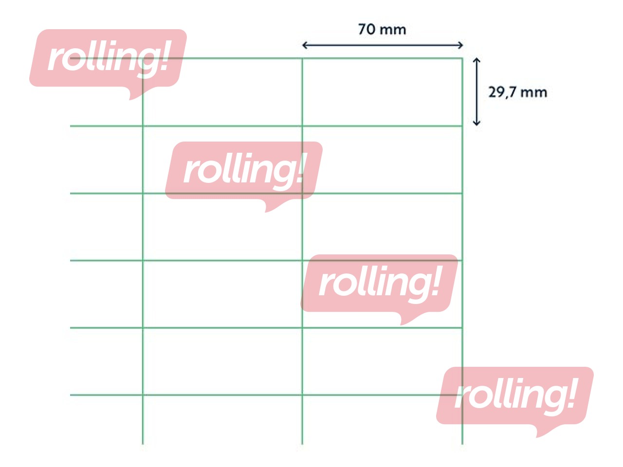 Uzlīmes Rillprint, A4, 70x29.7 mm,100 loksnes, baltas