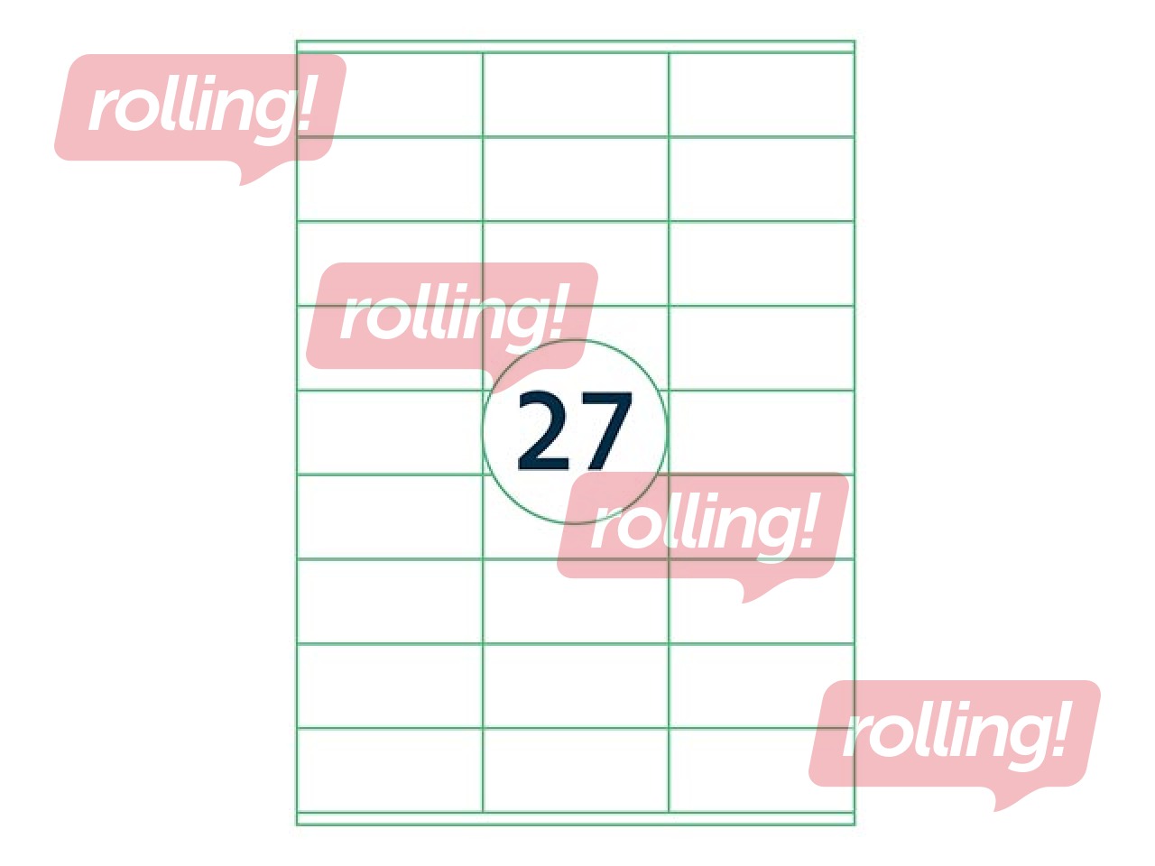 Labels Rillprint, A4, 70x32 mm, 100 sheets, white 