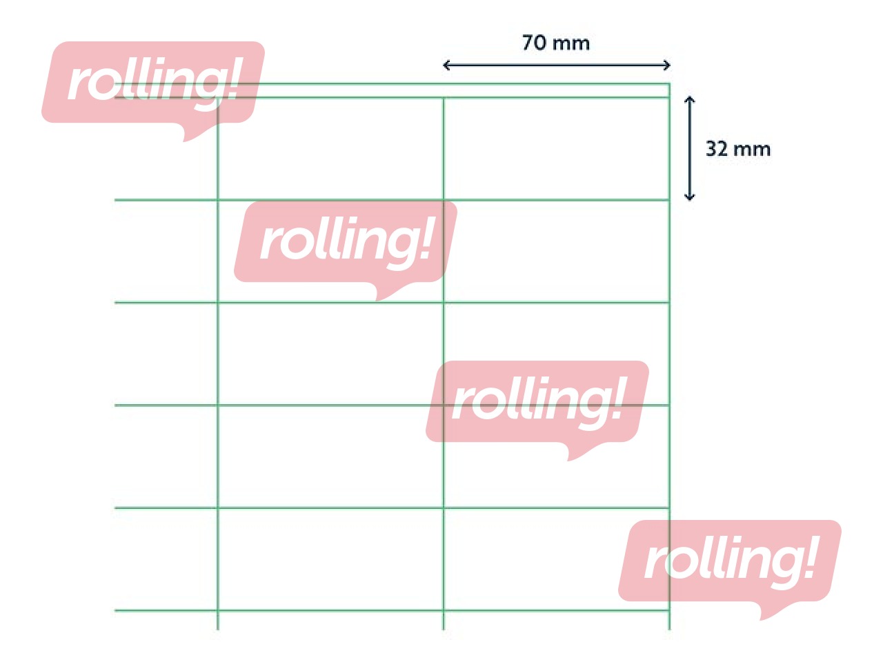 Labels Rillprint, A4, 70x32 mm, 100 sheets, white 