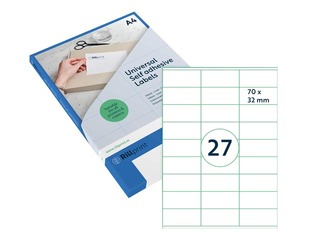 Uzlīmes Rillprint, A4, 70x32 mm,100 loksnes, baltas 