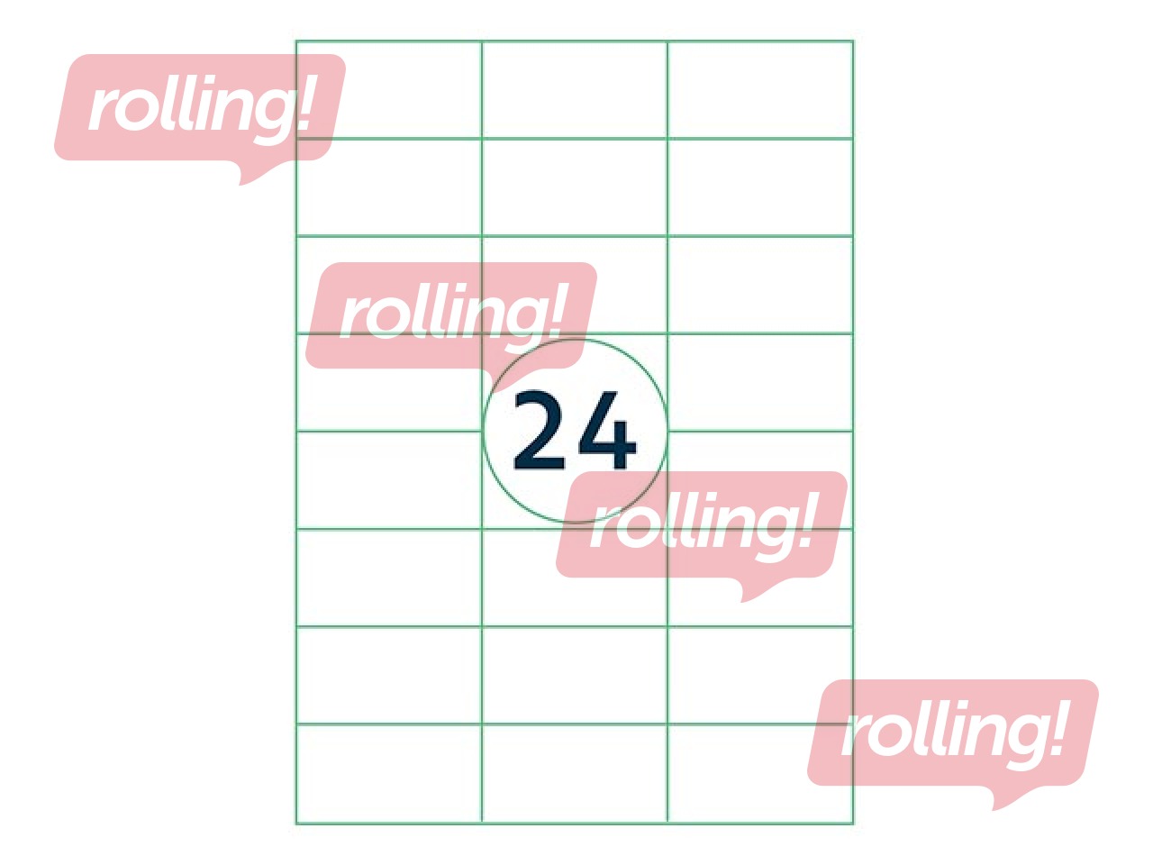 Uzlīmes Rillprint, A4, 70x37 mm,100 loksnes, baltas 