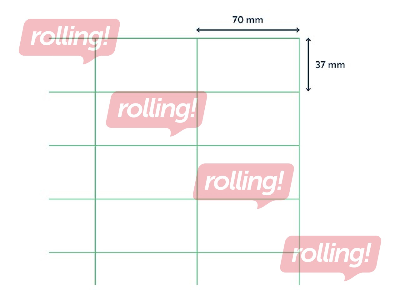 Uzlīmes Rillprint, A4, 70x37 mm,100 loksnes, baltas 