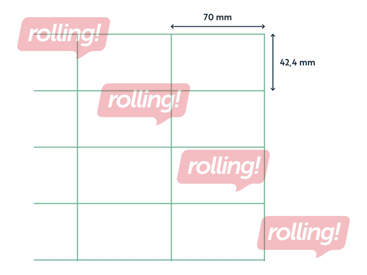 Uzlīmes Rillprint, A4, 70x42.4 mm,100 loksnes, baltas 