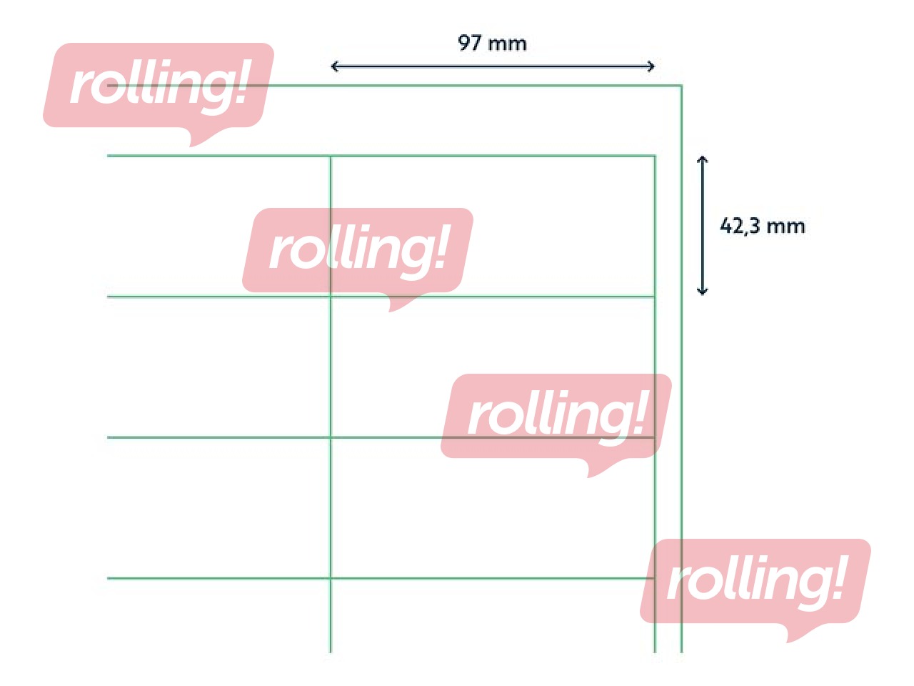 Labels Rillprint, A4, 97x42.3 mm, 100 sheets, white 
