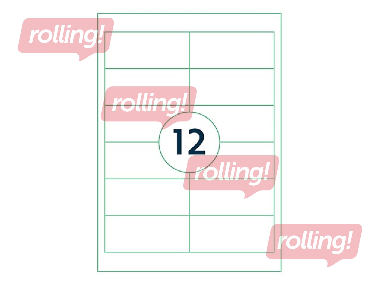 Наклейки Rillprint, A4, 97x42.3 мм,100 листов, белые 