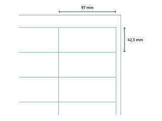 Наклейки Rillprint, A4, 97x42.3 мм,100 листов, белые 