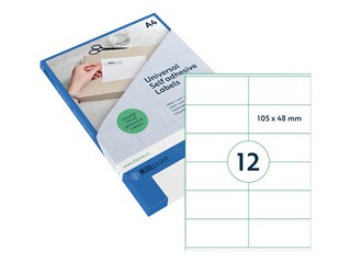 Etiketid Rillprint, A4, 105x48 mm, 100 lehte, valge 