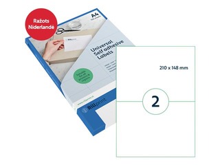Etiketid Rillprint,  A4, 210x148 mm, 100 lehte, valge