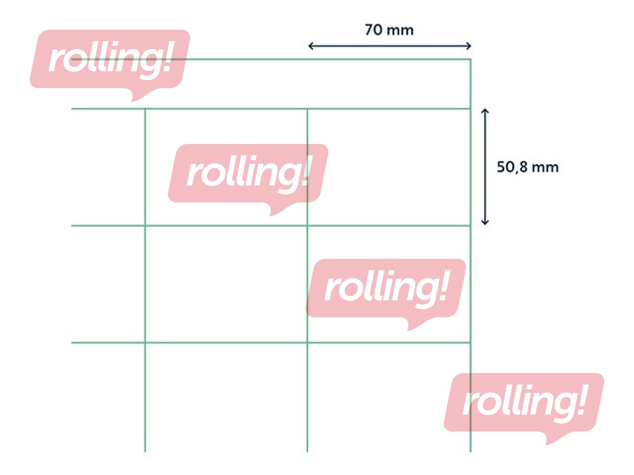 Uzlīmes Rillprint, A4, 70x50.8 mm,100 loksnes, baltas 