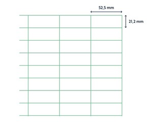 Uzlīmes Rillprint, A4, 52.5x21.2 mm,100 loksnes, baltas 