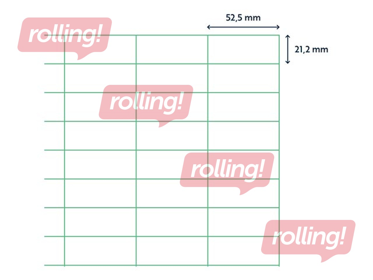 Uzlīmes Rillprint, A4, 52.5x21.2 mm,100 loksnes, baltas 