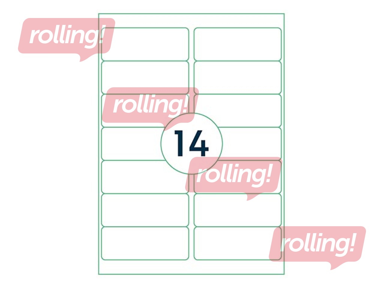 Наклейки Rillprint, A4, 99.1x38.1 мм,100 листов, белые 