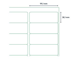 Наклейки Rillprint, A4, 99.1x38.1 мм,100 листов, белые 