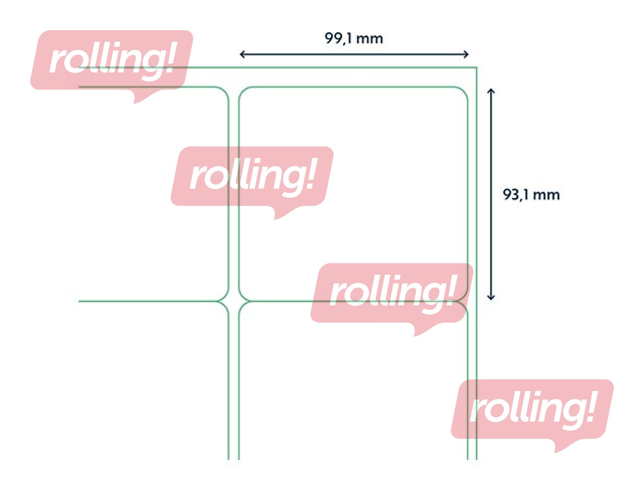 Uzlīmes Rillprint,  A4, 99.1x93.1 mm,100 loksnes, baltas 