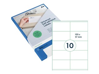 Labels Rillprint, A4, 105x57 mm, 100 sheets, white 