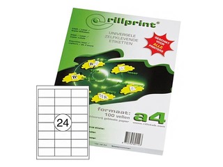 Uzlīmes Rillprint, A4, 66x33.8 mm,100 loksnes, baltas 