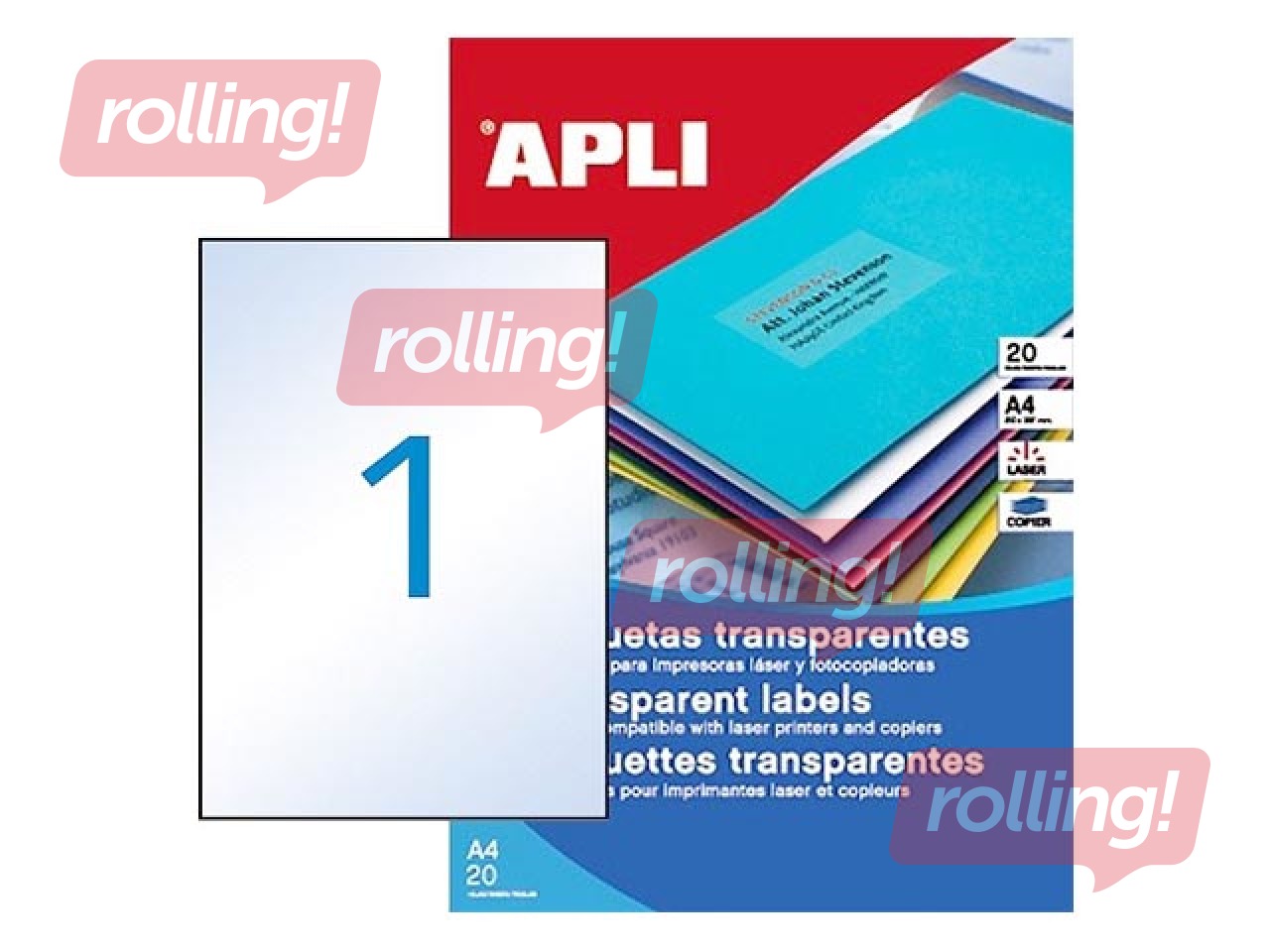 Uzlīmes Apli ūdensnoturīgas, A4, 210x297 mm, 20 loksnes, caurspīdīgas