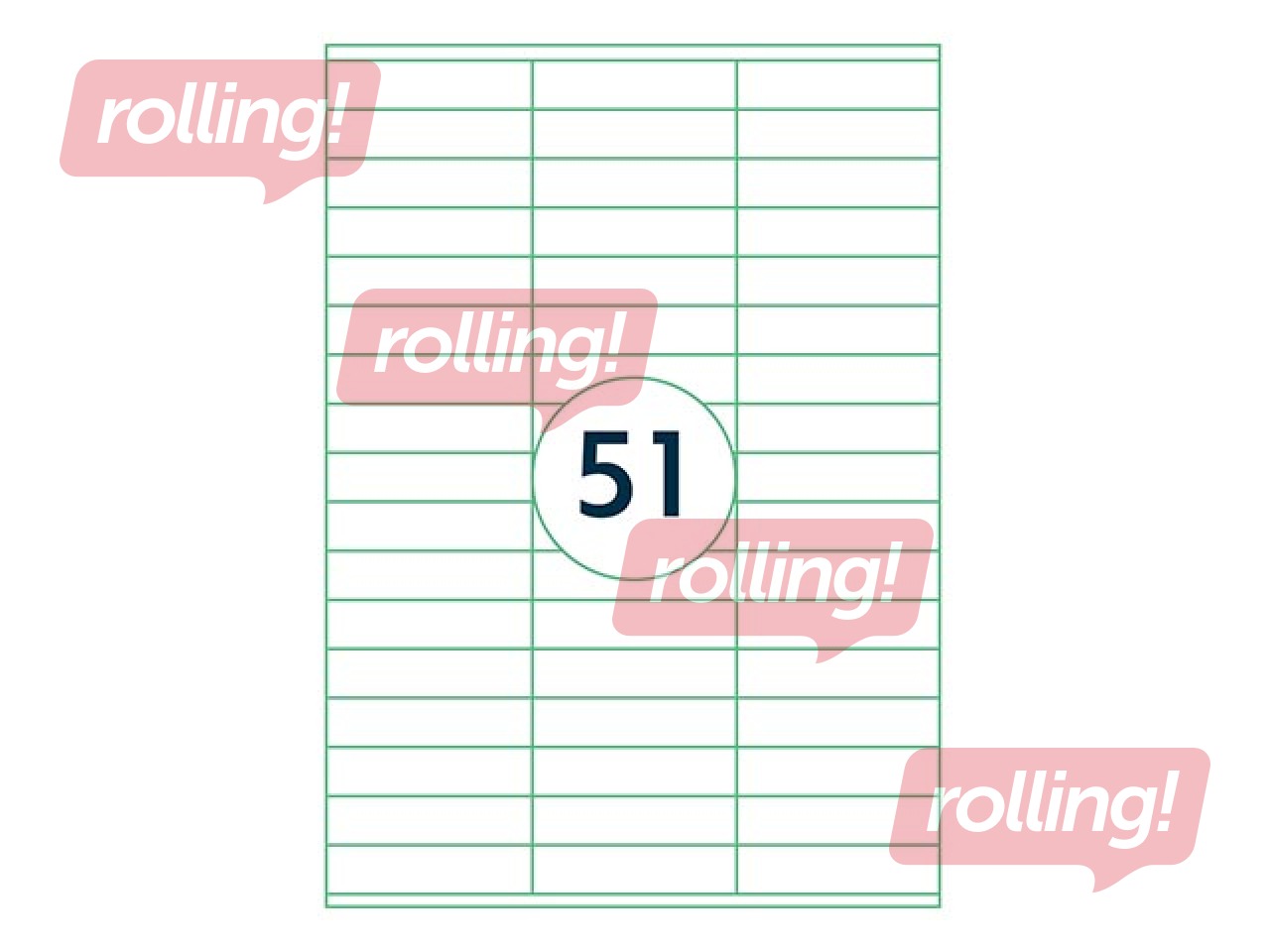 Uzlīmes Rillprint, A4, 70 x 16.9 mm,100 loksnes, baltas 