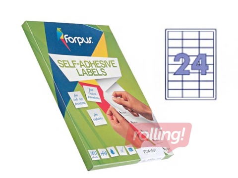 Labels Forpus, A4, 64.6x33.8 mm, 100 sheets, white