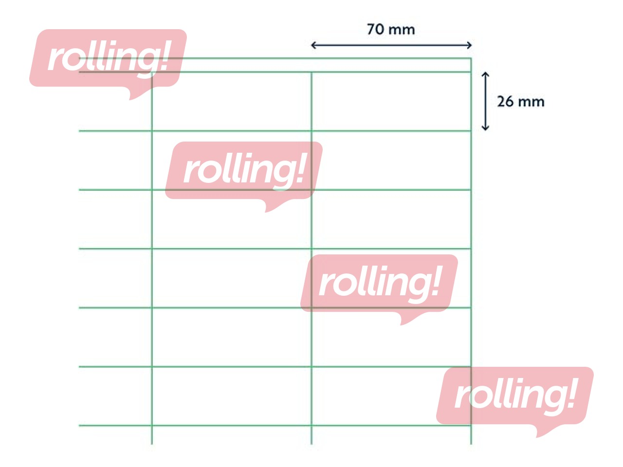 Labels Rillprint, A4, 70x26 mm, 100 sheets, white 