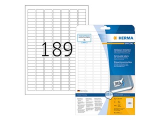 Labels Herma Special, A4, 25.4x10 mm, 25 sheets, movables/removable, white