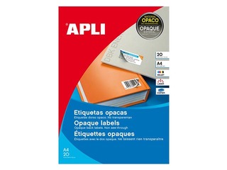 Наклейки Apli, A4,25.4x10 мм, 25 листов, съемный, белый