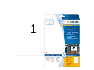 Uzlīmes Herma Special, A4, 210 x 297 mm, 10 loksnes, baltas