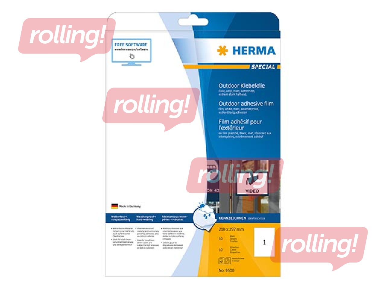 Uzlīmes Herma Special, A4, 210 x 297 mm, 10 loksnes, baltas