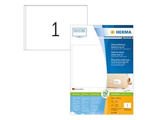 Uzlīmes Herma  A5, 148,5x205 mm, 400 loksnes, baltas