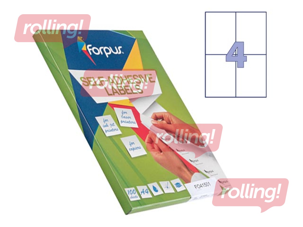 Uzlīmes Forpus, A4,105x148 mm, 100 loksnes, baltas