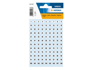 Uzlīmes ciparu 1-540, h=8mm, melni cipari