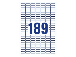 Uzlīmes AVERY Zveckform A4, 25.4x10mm, 25 loksnes, baltas