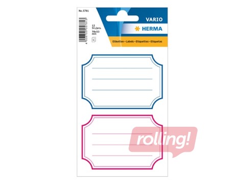 Uzlīmes Herma Vario, zilas un sarkanas, 78x53mm