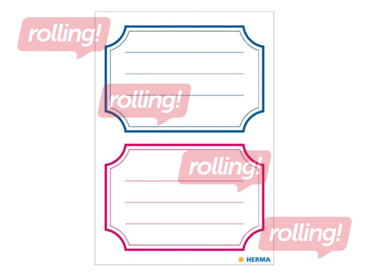 Uzlīmes Herma Vario, zilas un sarkanas, 78x53mm