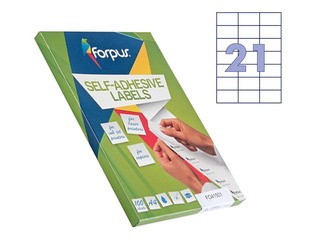 Labels Forpus, A4, 70x42.4 mm, 100 sheets, white