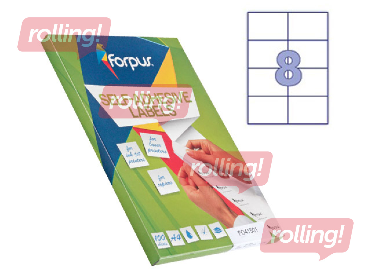 Uzlīmes Forpus, A4,105x74 mm, 100 loksnes, baltas
