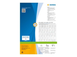 Isekleepuvad etiketid Herma Premium A4, 70 x 67,7 mm, 200 lehte, valge