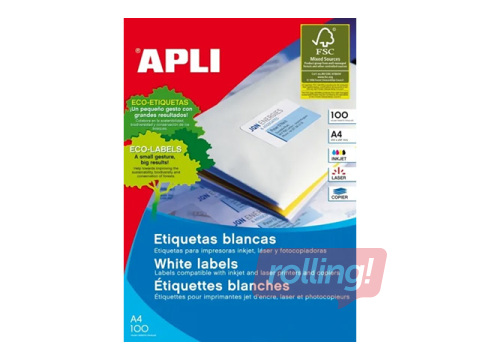 Uzlīmes APLI ILC 70x25.4mm, 100 loksnes, 33 uzlīmes loksnē 