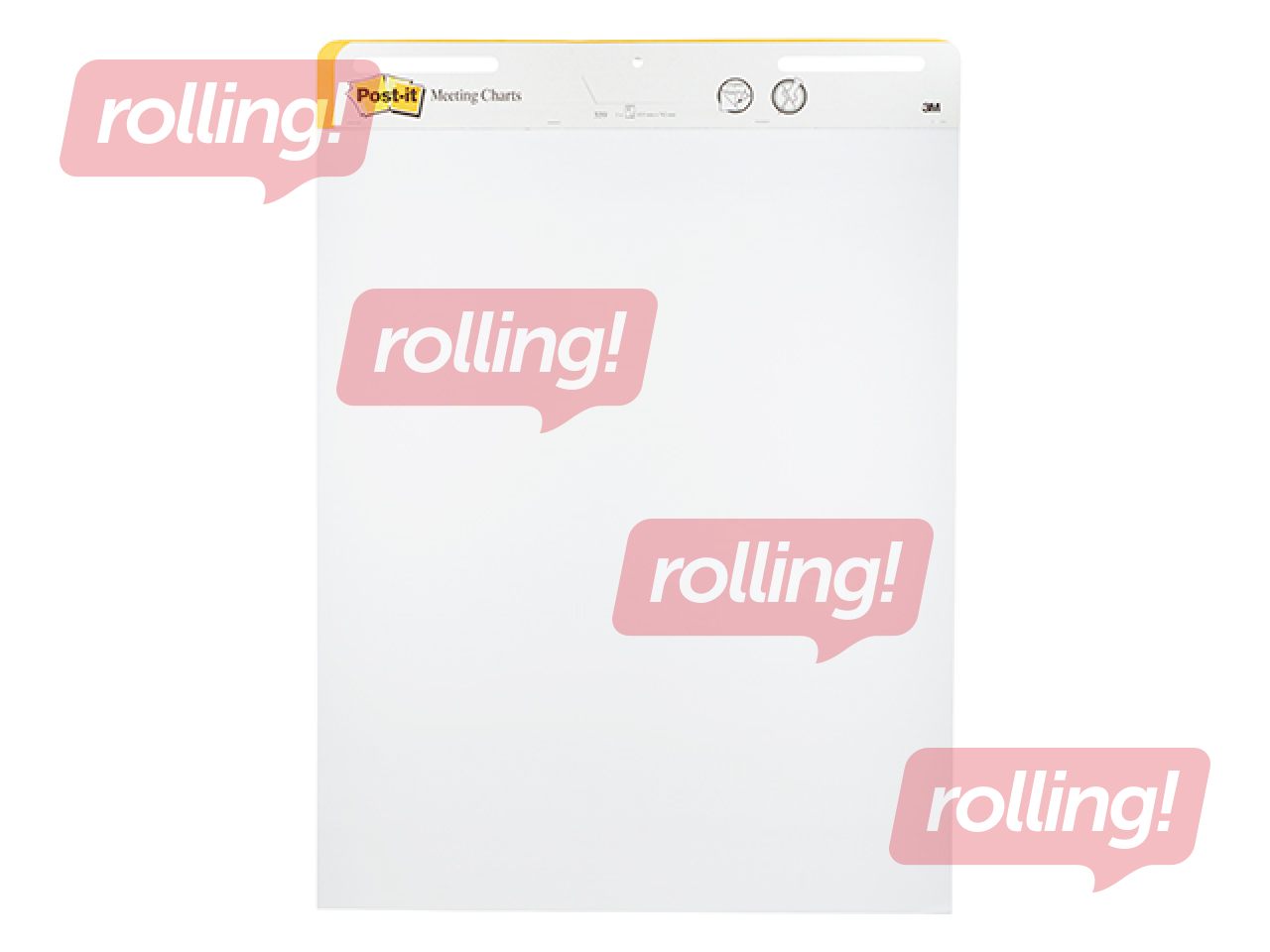 Papīra bloks Post-it, balts, 63.5x77.4cm, 30 lapas