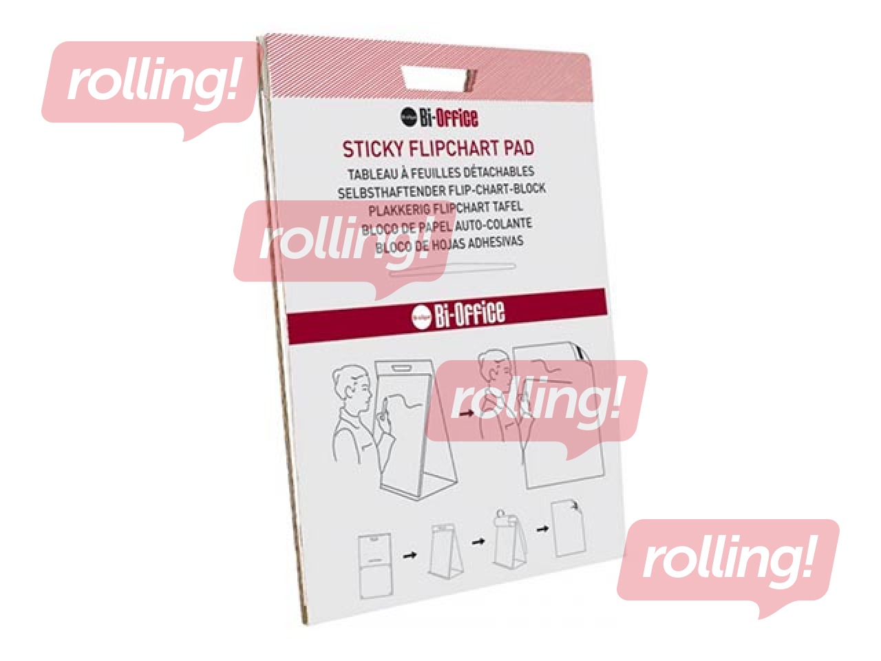 Flipchart pad Bi-Office, self-adhesive, white, 50x58.5cm, 20 sheets