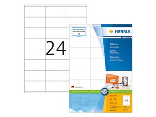 Наклейки Herma Special, A4, 70x37 мм, 25 листов, прозрачные