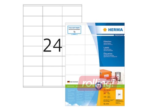 Uzlīmes Herma Special, A4, 70x37mm, 25 loksnes, caurspīdīgas