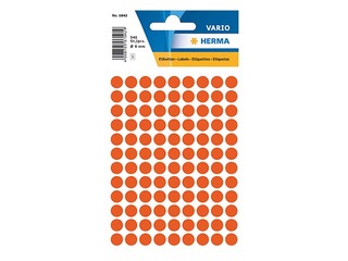 Наклейки - кружочки Herma, 8 мм, красные