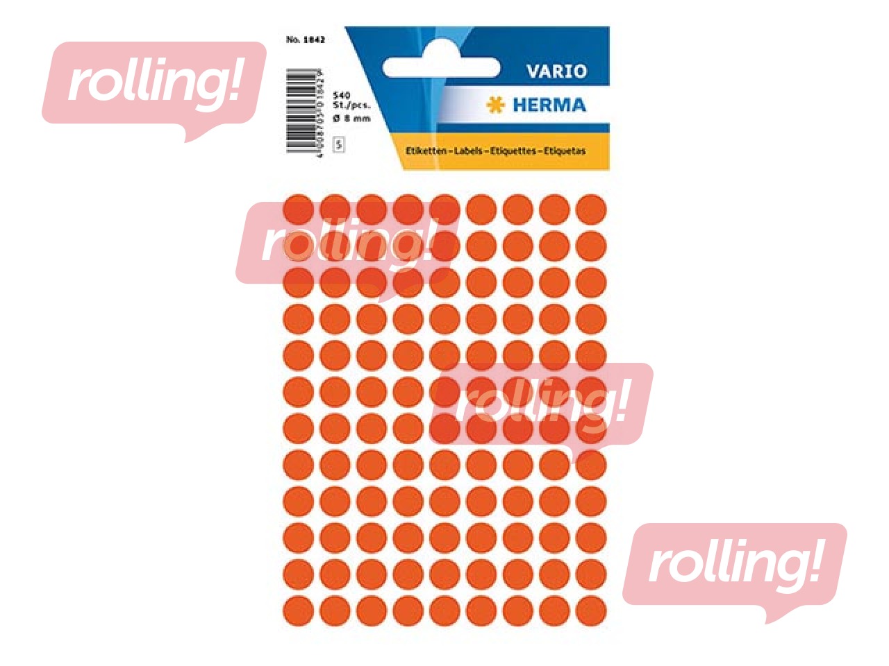 Uzlīmes - aplīši Herma, 8 mm, sarkani