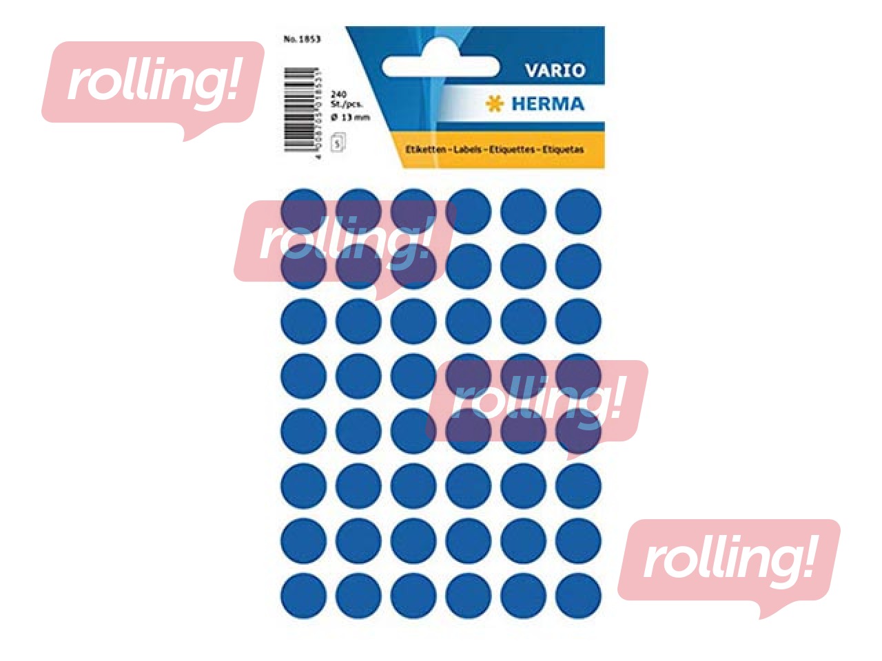 Uzlīmes - aplīši Herma, 13 mm, tumši zili