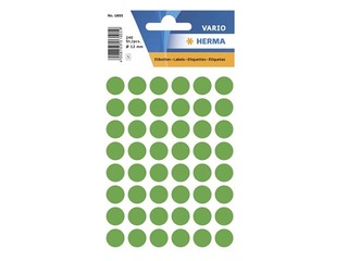 Наклейки - кружочки Herma, 13 мм, зелёные