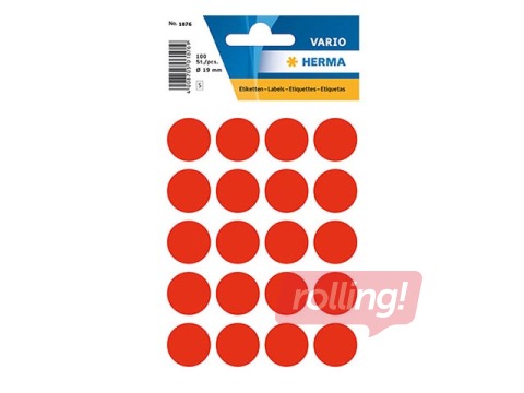 Uzlīmes - aplīši Herma, 19 mm, sarkani
