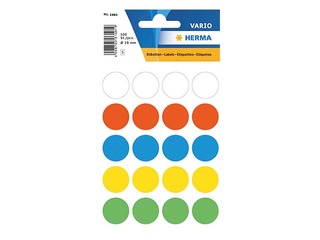 Multi-purpose labels Herma, 19mm, colours assorted, 100 pcs.