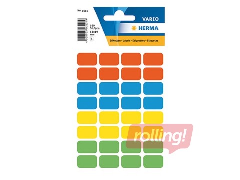 Uzlīmes Herma,12x19 mm, dažādas krāsas, 160 gab.