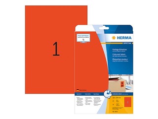 Наклейки Herma Special, A4, 210x297 мм, 20 листов, красные